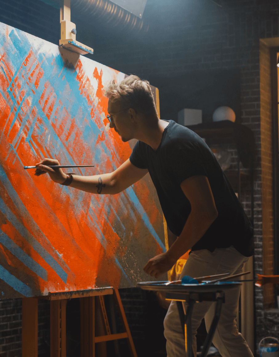 Man painting a picture